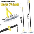 thumbnail image 2 of Thatch Rake for Lawn with 74inch Handle, 15 inch Dethatcher Rake for Grass to Cleaning Dead Grass, Efficient Steel Metal Rake for Dethatching, Heavy Duty Thatching Rakes for Garden, Yard, 2 of 8