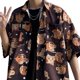 thumbnail image 4 of Camisa con botones para hombre, media manga, personajes de dibujos animados, camisa holgada informal con botones de manga corta para verano, 4 of 8