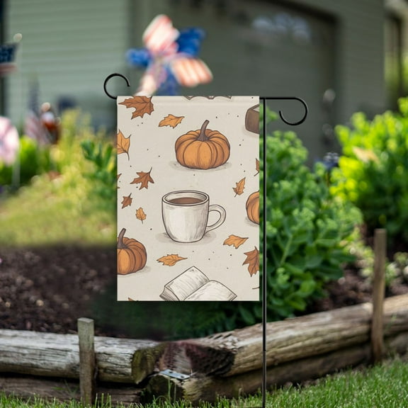 Yayeee Garden Flag 12" x 18" Double Sided Outdoor Yard Lawn Holiday Decorations, Fall Pumpkin Pattern