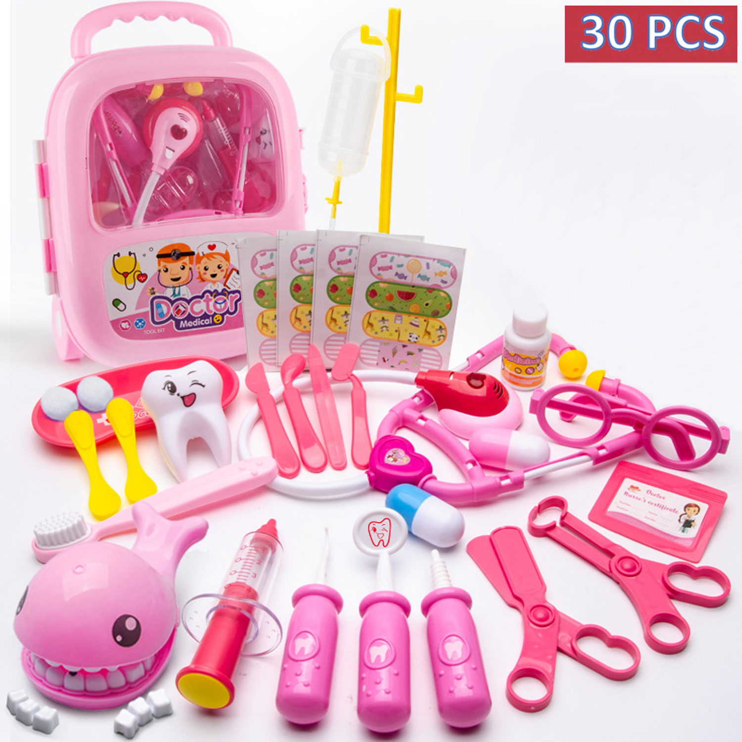 UWRNite Doctor Kit for Kids 30 Pcs Realistic Medical Kit Playset