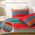 thumbnail image 6 of Exclusivo Mezcla 3-Piece Bohomian King Size Comforter Set, Microfiber Bedding Down Alternative Comforter for All Seasons with 2 Pillow Shams, Boho Blue, 6 of 7