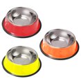 thumbnail image 1 of Cuencos para gatos para comida y agua, 3 piezas Rapsrk, antideslizantes, de acero inoxidable, pequeños cuencos para comida para gatos, cuencos para mascotas, platos apilables para cachorros y gatos, 1 of 6
