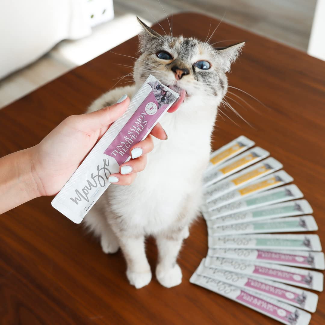 LOVE, NALA - Natural Lickable Cat Squeeze Up Treat,Topper - Variety Plus Pack Mousse - Wet Food Cat Puree - Grain Free, Fiber Blend, Minerals, Vitamins - 24 Pack