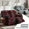 thumbnail image 3 of TSOVTHRID Red Black Plaid Print Loveseat Covers Washable Stretch Recliner Slipcover Furniture Protector with Elastic Bottom Couch Covers for Dogs Pets, 3 of 7