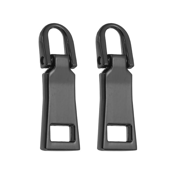Uxcell 2Pcs Zipper Pull Replacement, Detachable Metal Zipper Handle Mend Fixer Tab Repair for Luggage Suitcase Backpack Jacket Bags Boots Coat Handbags, Gunmetal Black