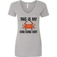 thumbnail image 3 of Inktastic This is My Crab Eating Shirt Women's V-Neck T-Shirt, 3 of 5