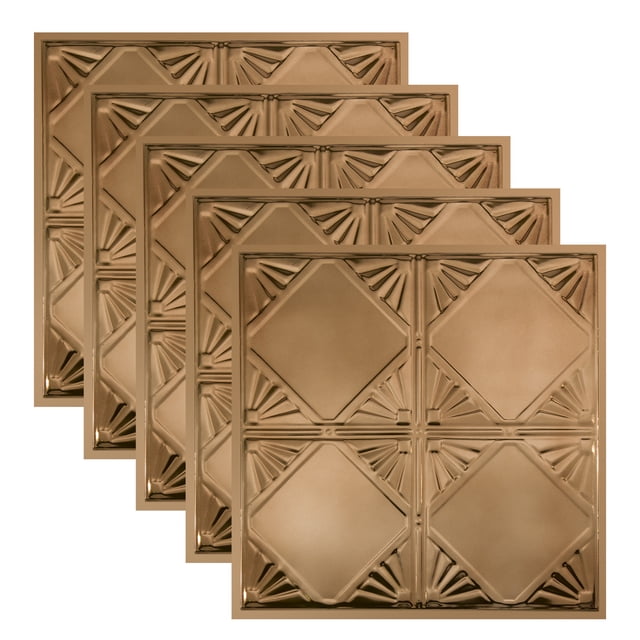 Great Lakes Tin Erie Champagne 2ft x 2ft Lay In Ceiling Tiles (5 Pack)