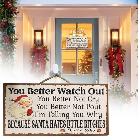Christmas Decorations Door Hanging Decoration Christmas Door Sign Decorations Outdoor Decorations Kitchen Sign Banner Christmas Household doorplate