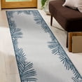 thumbnail image 7 of World Rug Gallery Tropical Floral Palm Leaves Textured Flat Weave Indoor/Outdoor Area Rug - NAVY 2'x7', 7 of 7