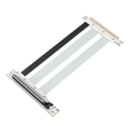 thumbnail image 1 of PCI-E 5.0 X16 Riser Cable Video Card Extension Shielded Flexible 90° Mounting GPU Extension Cord for PC Computer White,1 * PCIE Riser Cable,White, 1 of 8