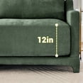 thumbnail image 4 of Two -seater Chenille Fabric sofa, 2 lumbar pillows,Ergonomic, high - quality wood frame, resilient sponge,Easy install, elegant armrests,Fits bedrooms, living rooms, reading nooks,Green, 4 of 5