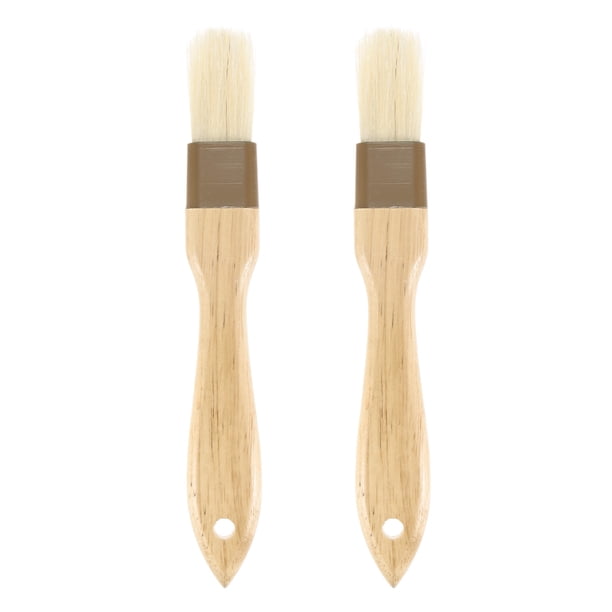 Uxcell 2-Pack Brocha de Pastelería, Mango de Madera Brocha de Cerdas Naturales para Cocinar BBQ Brocha de Aceite