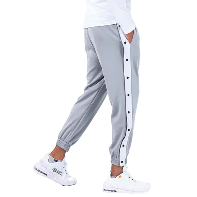 Men's Loose Fit Button Side Basketball Training Joggers With Elastic For Casual Wear