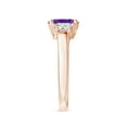 thumbnail image 3 of ANGARA Natural 1.15 Ct. Amethyst with Diamond Classic Ring in 14K Rose Gold for Women (Ring Size: 12), 3 of 9