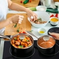 thumbnail image 4 of Ultra Nonstick Ceramic Saucepan Set with Lids, 3-Piece (1, 2, and 3 Quart) Copper-Bottom Pots, 4 of 5