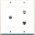 thumbnail image 1 of Ultra Spec Cables 1 Port Coax Phone Cat5e Ethernet Wall Plate 2 Gang, 1 of 1