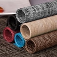 thumbnail image 5 of Place Mat Gray Table Mats Set of 6, PVC Table Mats, Vinyl Non-Slip Insulation Dinner Mat, Rectangle 12"×18" Washable Vintage Woven Placemats for Dining Kitchen Restaurant Table, 5 of 7