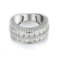 thumbnail image 4 of Silvago Jewel 14k White Gold Over Ring - 2.2 Ct Round Cut White Diamond Rings for Men's - Multi Row Diamond Ring For Women's - Multi Stone Gift For Wife - Wedding Ring For Bridesmaids Silver for Her, 4 of 6