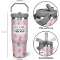 thumbnail image 5 of 30oz Frog Tumbler with Handle and Straw, Stainless Steel Insulated Frog Cup with Top Handle and Lid, Frog Coofee Mug Gifts for Women Men, 5 of 6