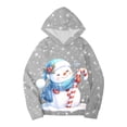 thumbnail image 4 of Girls Winter Snowman Hoodie Warm Long Sleeve Pullover Christmas Theme Cozy Kids Sweatshirt For Holiday Outfits, 4 of 4