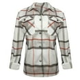 thumbnail image 5 of Leesechin Womens Winter Padded and Thickened Plaid Lapel Woolen Cloth Coat Long Sleeve Jacket Overcoat Outwear, 5 of 6