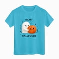 thumbnail image 6 of CAUYDY Toddler Pajama Girls Halloween Short Sleeve Top Sleepwear Cute Pumpkin Ghost Print Kids Loungewear Sizes 9-10 Years, 6 of 6