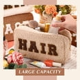 thumbnail image 4 of Bolsa de maquillaje Paterr Chenille Letter Preppy Patches de felpa, 4 of 7
