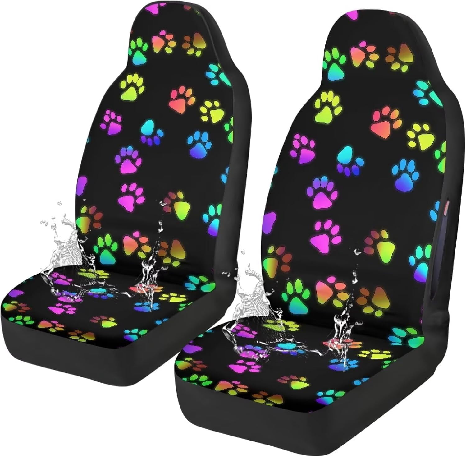 Waterproof Car Front Seat Cover Set Boho Mandala Floral Pattern Driver Seat Cover Comfort Front Bucket Seat Cover,Auto Interior Decoration,2 Pack,Airbag Compatible