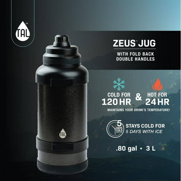 TAL Stainless Steel Zeus Water Bottle 3L, Black - Walmart.ca