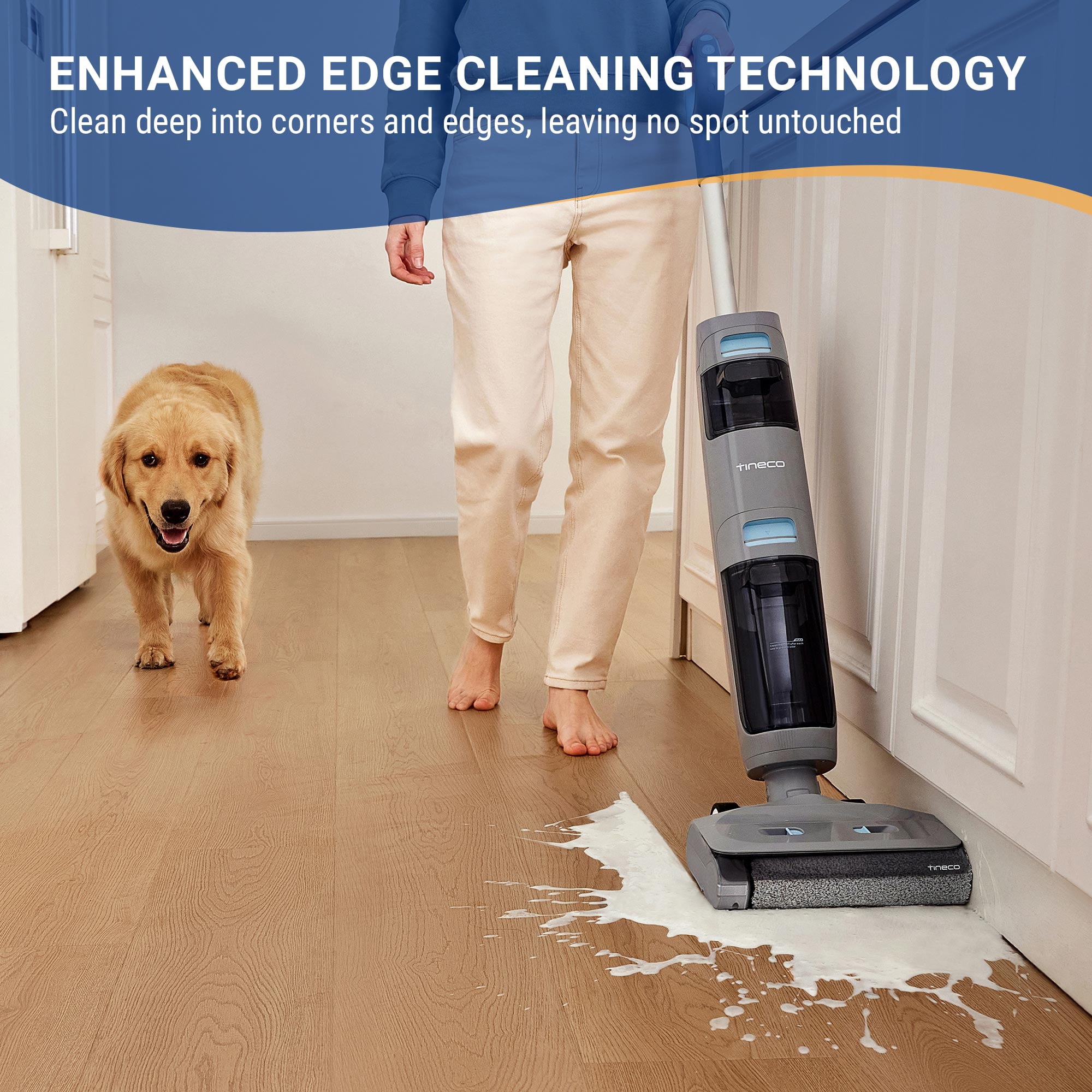Tineco GO SENSE Cordless Floor Washer with Mess Detection-Titanium Powder Blue (GH 303)