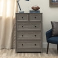 thumbnail image 2 of Manor Park Classic 5-Drawer Groove Dresser, Slate Grey, 2 of 11