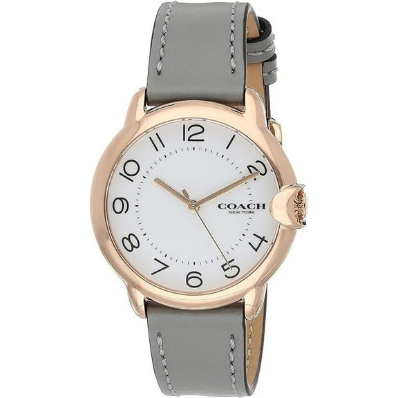 Coach 14503611 Arden Ivory White/Rose Gold Tone Dial Grey Leather Band Women's Watch