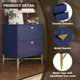 thumbnail image 4 of Boyel Living Nightstand with 2 Drawers, Modern X-shaped Leg Night Stand Ripple-Like Surface Wood Bedside Table for Living Room Bedroom,Blue, 4 of 8