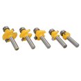 thumbnail image 2 of 5 Pcs Router Bit 8mm Shank Surface Painted Alloy Round R Corner Trimming Router Bit, 2 of 8