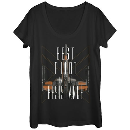 Star Wars Best Pilot in the Resistance X-Wing Womens Graphic Scoop (Best Gifts For New Pilots)