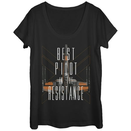 Star Wars Best Pilot in the Resistance X-Wing Womens Graphic Scoop (Best Women's Clothing Shopping Websites)