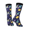 thumbnail image 5 of Uemuo Astronaut Corgi Pattern Women's Crew Socks, Soft Durable Breathable Moisture-Wicking with Odor Control Cotton socks, 5 of 9