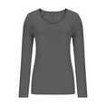 thumbnail image 3 of Perfectbot Womens Fall Tee Shirts Long Sleeves Slim Fit Basic Blouse Scoop Neck Base Layer Tops, 3 of 5