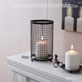 thumbnail image 2 of Hosley Large Candle Holder - Black Pillar Candle Cover/Sleeve, 9.75" High, Metal Rustic Farmhouse Decor, Candle Shade for Spa Aromatherapy, Weddings, Home Office, Candle Garden, 2 of 7