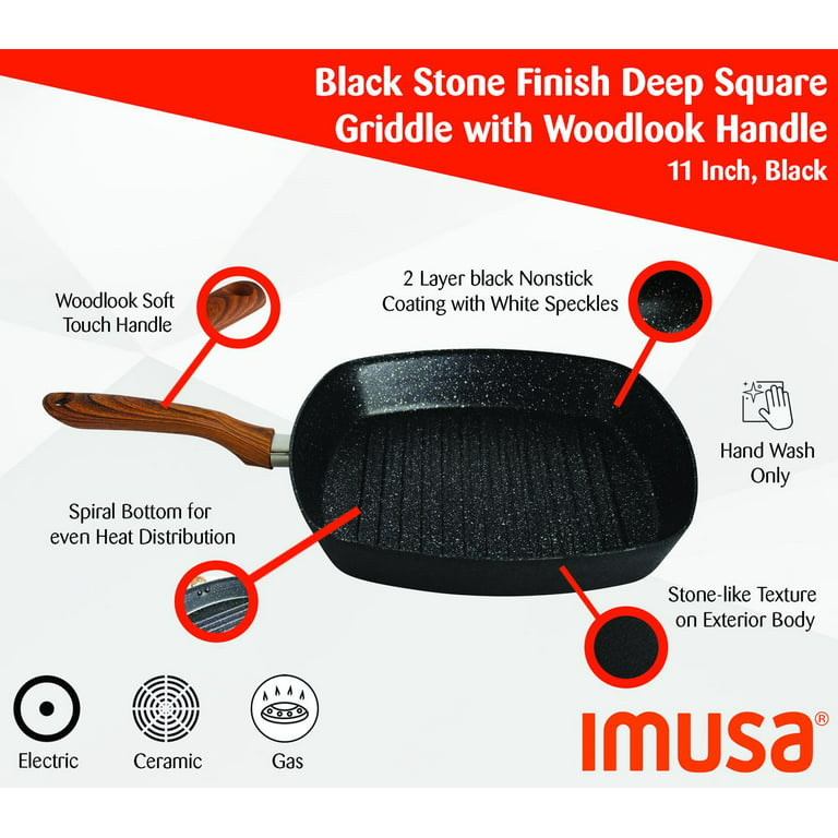 IMUSA IMUSA Square PTFE Nonstick Premier Flat Griddle 10.5 Inch, Black -  IMUSA
