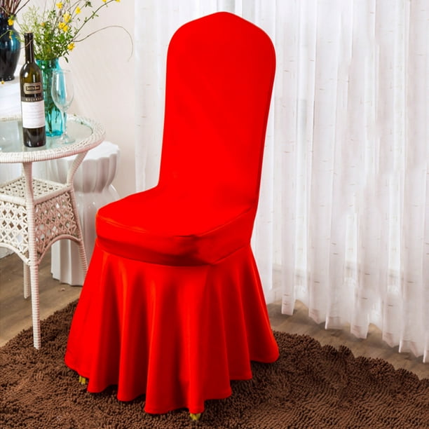 Pleated Skirt Spandex Chair Cover Wedding Banquet Party Dining