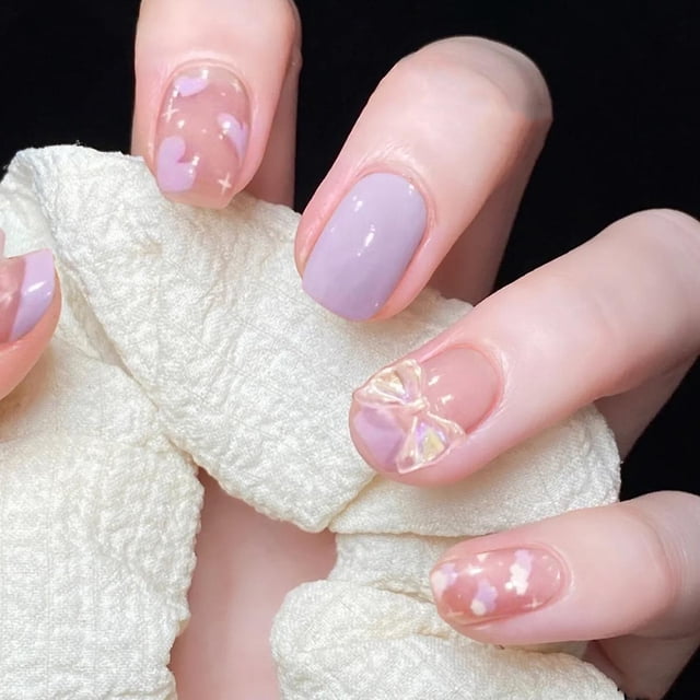 Parche para uñas HUOGUO Love Heart, adhesivo extraíble, tipo 24 unidades