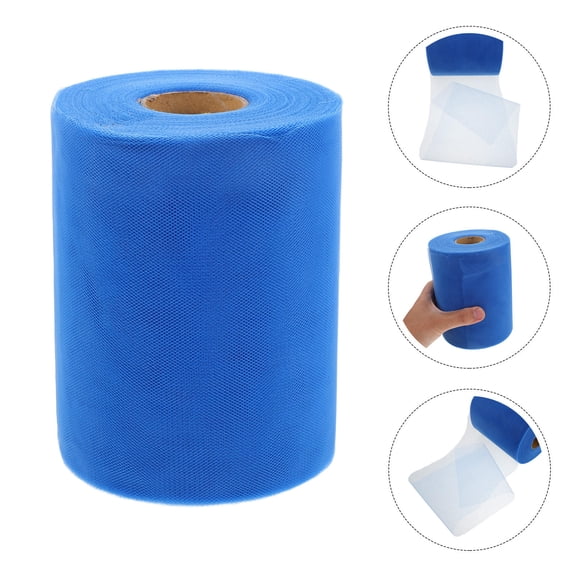 EXHUMKY Elegant Blue Tulle Fabric Roll Mesh for Wedding and Party Table Skirts