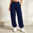thumbnail image 2 of Sweatpants for Women Elastic Waist Sweatpants Fall Fashion Casual Comfortable Solid Pocket Full Length Pants Athletic Joggers with Pockets, 2 of 9