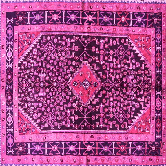 Ahgly Company Indoor Square Persian Pink Traditional Area Rugs, 3' Square