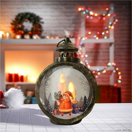 

Santa Cls Cistmas Lantern Lights Battery ted Flamel Candles Lamp