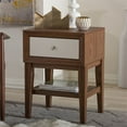 thumbnail image 2 of Baxton Studio Table d'Appoint et Table de Chevet Modernes Walnut et White à Deux Tons Gazonnés, 2 of 5