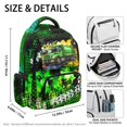 thumbnail image 5 of FUIALDOLG Garbage Truck Graffiti Print Casual Daypack with Water Resistant Lightweight School Bag, Adjustable Shoulder Strap 17 Inch Bookbag for Camping Middle School High School, 5 of 9