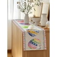 thumbnail image 5 of Table Runner 60 Inches Long for Kitchen Dining, Easter Eggs Dresser Scarf Farmhouse, Dining Table Decorations for Wedding/Parties, Spring Rabbit Butterfly Floral Leaf Pink Plaid 13 x 60 In, 5 of 8
