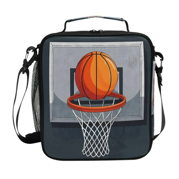 ALAZA A Basketball Lunch Box Insulated Lunch Bag Reusable Thermal Cooler Tote School Picnic